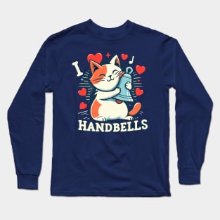 I Heart Handbells Cat Long Sleeve T-Shirt